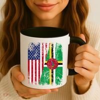 Dominican Roots Half American Flag Dominica Flag Gift Coffee Mug thumb 3