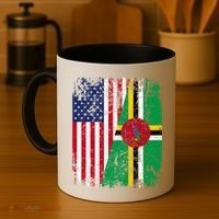 Dominican Roots Half American Flag Dominica Flag Gift Coffee Mug thumb 4
