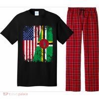Dominican Roots Half American Flag Dominica Flag Gift Pajama Set thumb 0