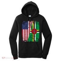 Dominican Roots Half American Flag Dominica Flag Gift Women's Hoodie thumb 0