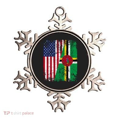 Dominican Roots Half American Flag Dominica Flag Gift Ornament
