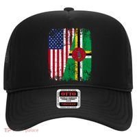 Dominican Roots Half American Flag Dominica Flag Gift Hat thumb 0