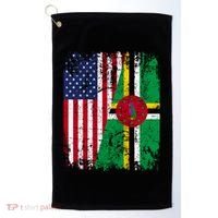 Dominican Roots Half American Flag Dominica Flag Gift Golf Towel thumb 0