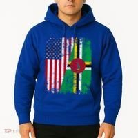 Dominican Roots Half American Flag Dominica Flag Gift Hoodie thumb 2