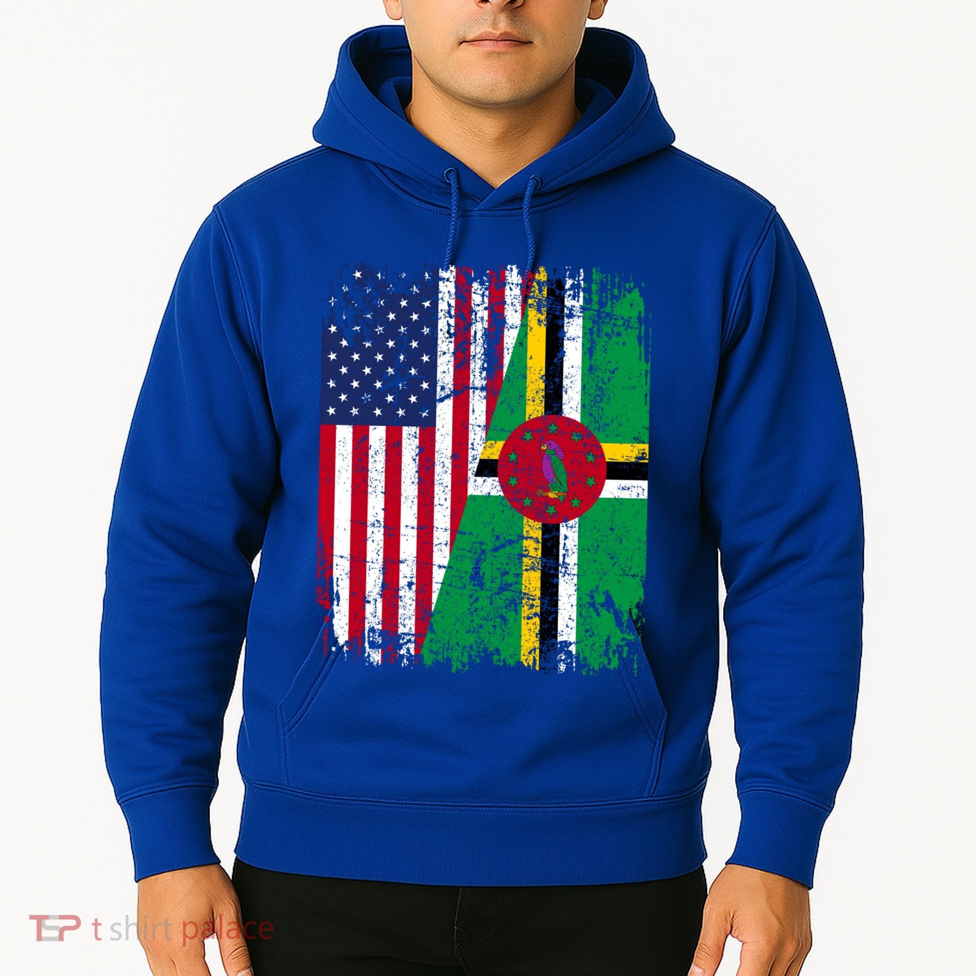 Dominican Roots Half American Flag Dominica Flag Gift Hoodie
