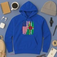 Dominican Roots Half American Flag Dominica Flag Gift Hoodie thumb 3