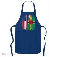 Dominican Roots Half American Flag Dominica Flag Gift Apron thumb 0