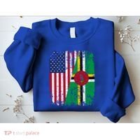 Dominican Roots Half American Flag Dominica Flag Gift Sweatshirt thumb 2