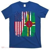 Dominican Roots Half American Flag Dominica Flag Gift T-Shirt thumb 0