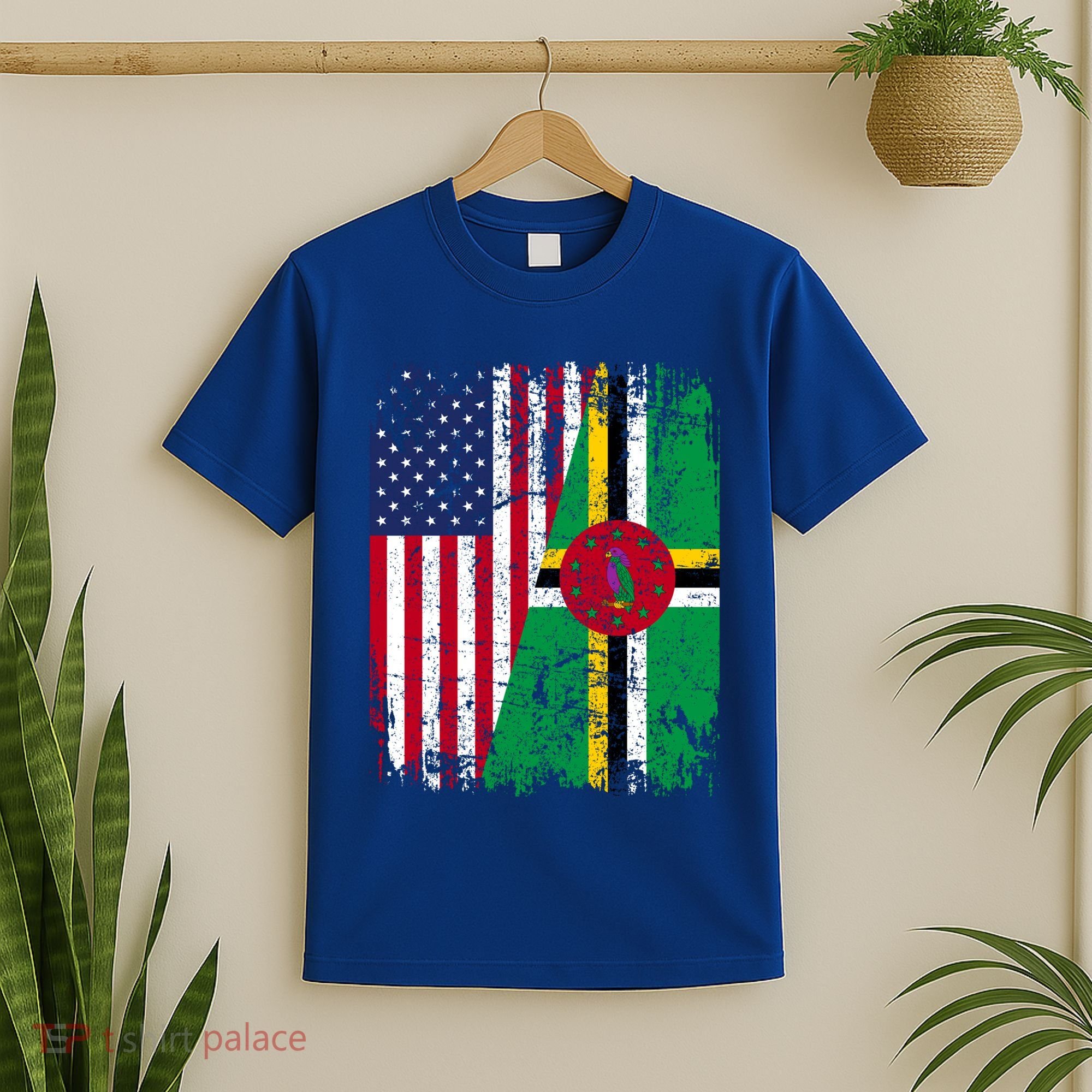 Dominican Roots Half American Flag Dominica Flag Gift T-Shirt