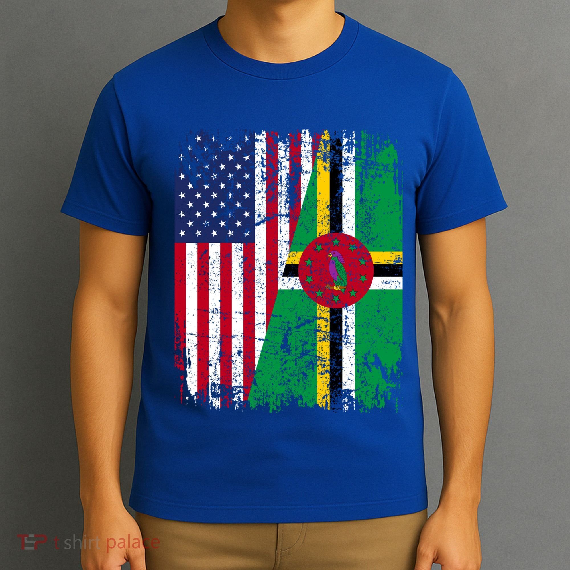 Dominican Roots Half American Flag Dominica Flag Gift T-Shirt