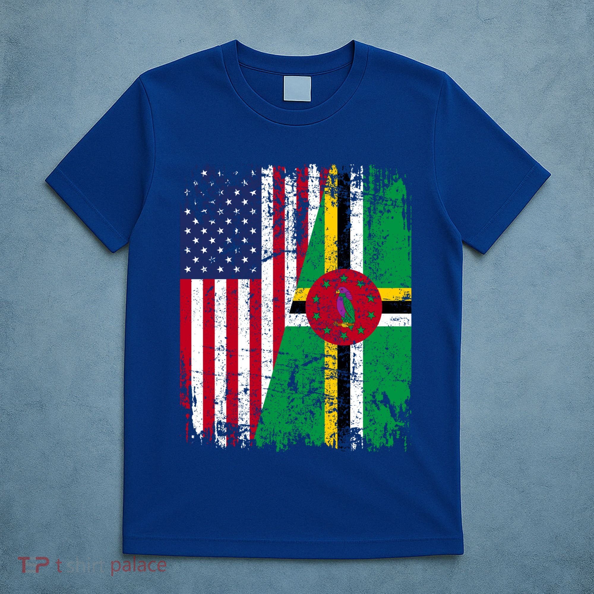 Dominican Roots Half American Flag Dominica Flag Gift T-Shirt
