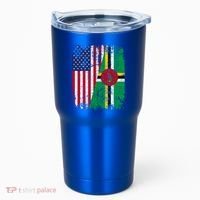 Dominican Roots Half American Flag Dominica Flag Gift Tumbler thumb 0