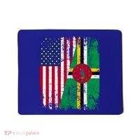 Dominican Roots Half American Flag Dominica Flag Gift Mousepad thumb 0