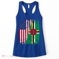 Dominican Roots Half American Flag Dominica Flag Gift Women's Tank Top thumb 0