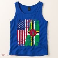 Dominican Roots Half American Flag Dominica Flag Gift Tank Top thumb 2