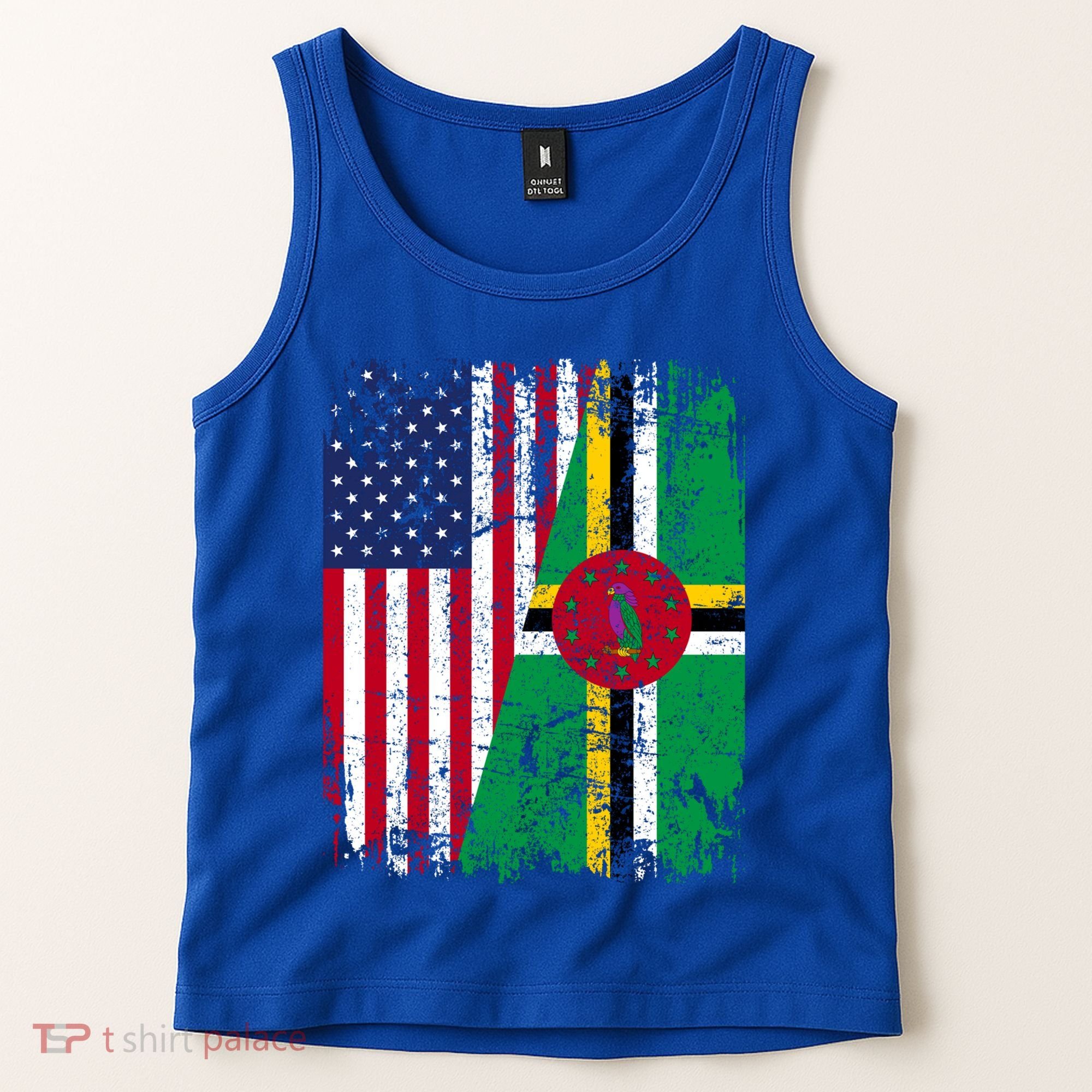 Dominican Roots Half American Flag Dominica Flag Gift Tank Top