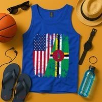 Dominican Roots Half American Flag Dominica Flag Gift Tank Top thumb 4