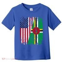 Dominican Roots Half American Flag Dominica Flag Gift Toddler T-Shirt thumb 0