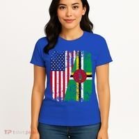 Dominican Roots Half American Flag Dominica Flag Gift Women's T-Shirt thumb 4