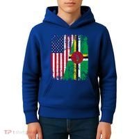 Dominican Roots Half American Flag Dominica Flag Gift Kids Hoodie thumb 4