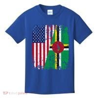 Dominican Roots Half American Flag Dominica Flag Gift Kids T-Shirt thumb 0