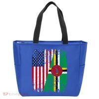 Dominican Roots Half American Flag Dominica Flag Gift Tote Bag thumb 0