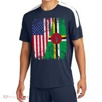 Dominican Roots Half American Flag Dominica Flag Gift Sport-Tek Competitor United Soccer Jersey thumb 0