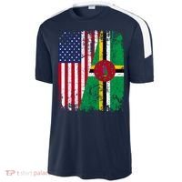 Dominican Roots Half American Flag Dominica Flag Gift Sport-Tek Competitor United Soccer Jersey thumb 2