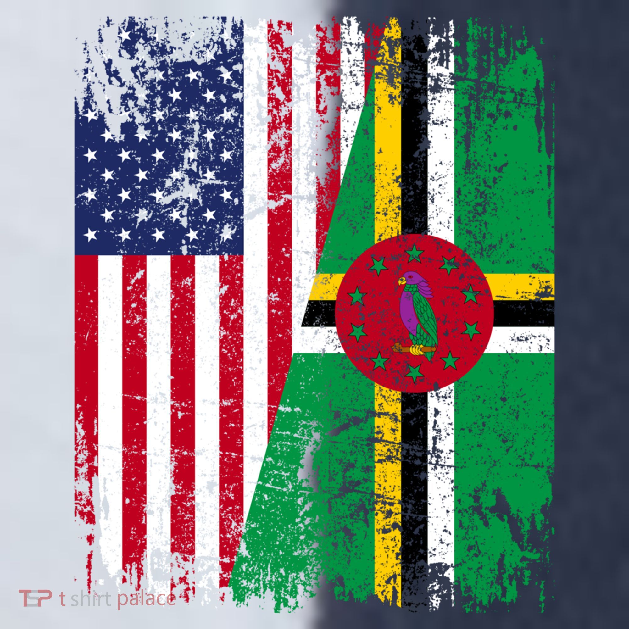 Dominican Roots Half American Flag Dominica Flag Gift Sport-Tek Competitor United Soccer Jersey