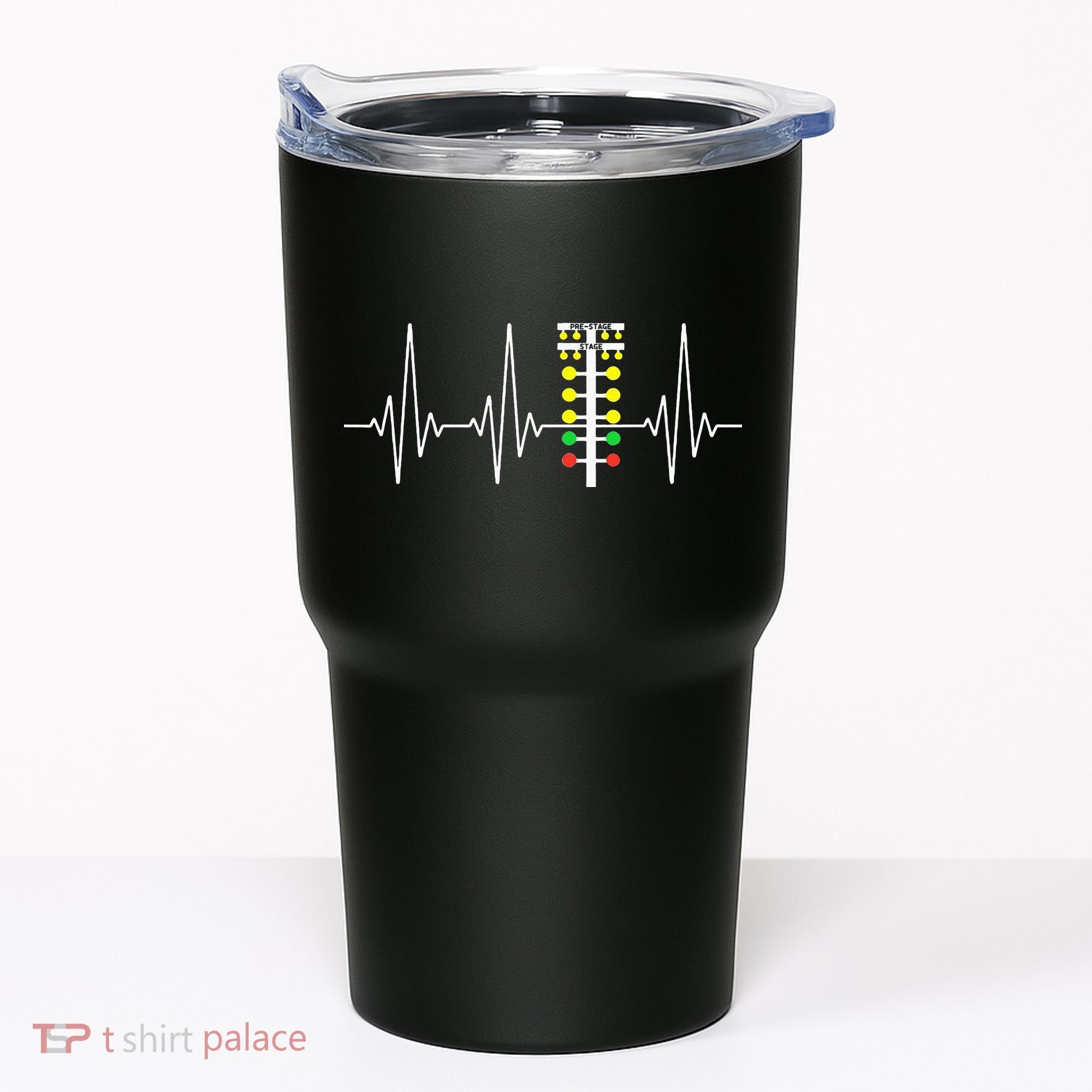 Drag Racer Heartbeat Drag Racing Race Track Light Tree Tumbler