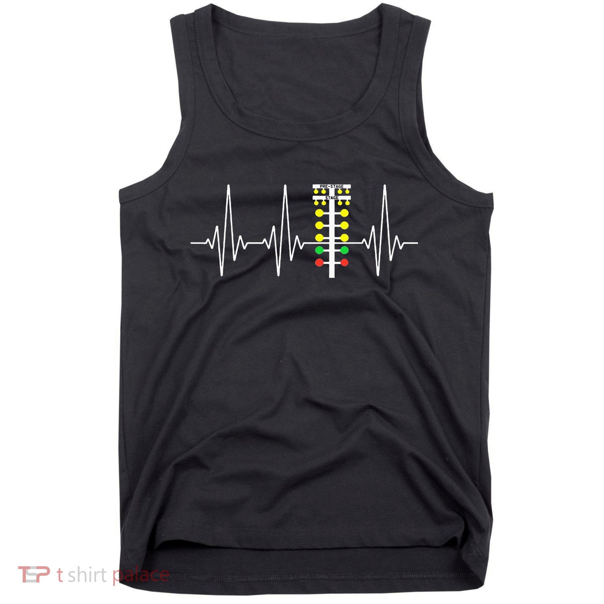 Drag Racer Heartbeat Drag Racing Race Track Light Tree Tank Top