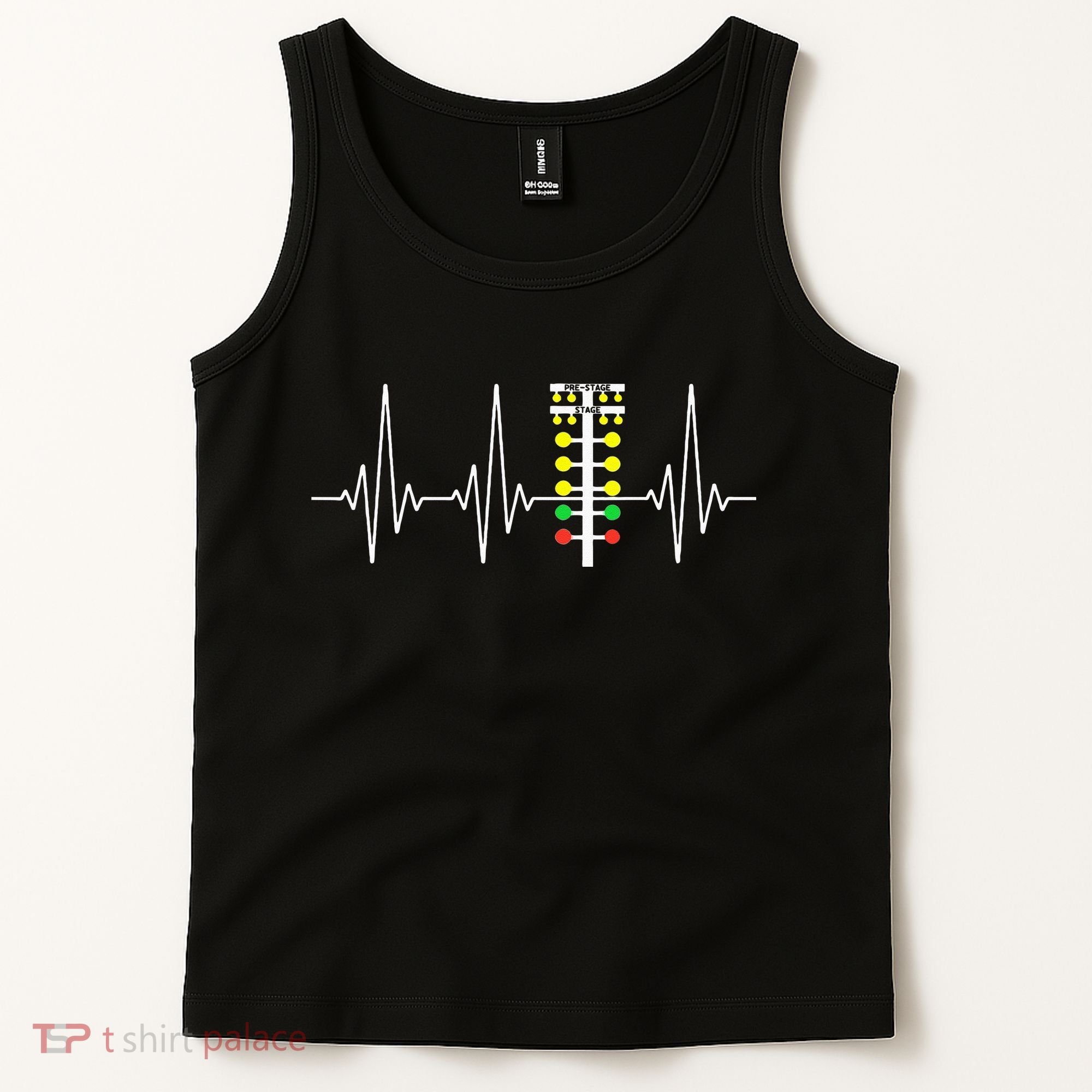 Drag Racer Heartbeat Drag Racing Race Track Light Tree Tank Top