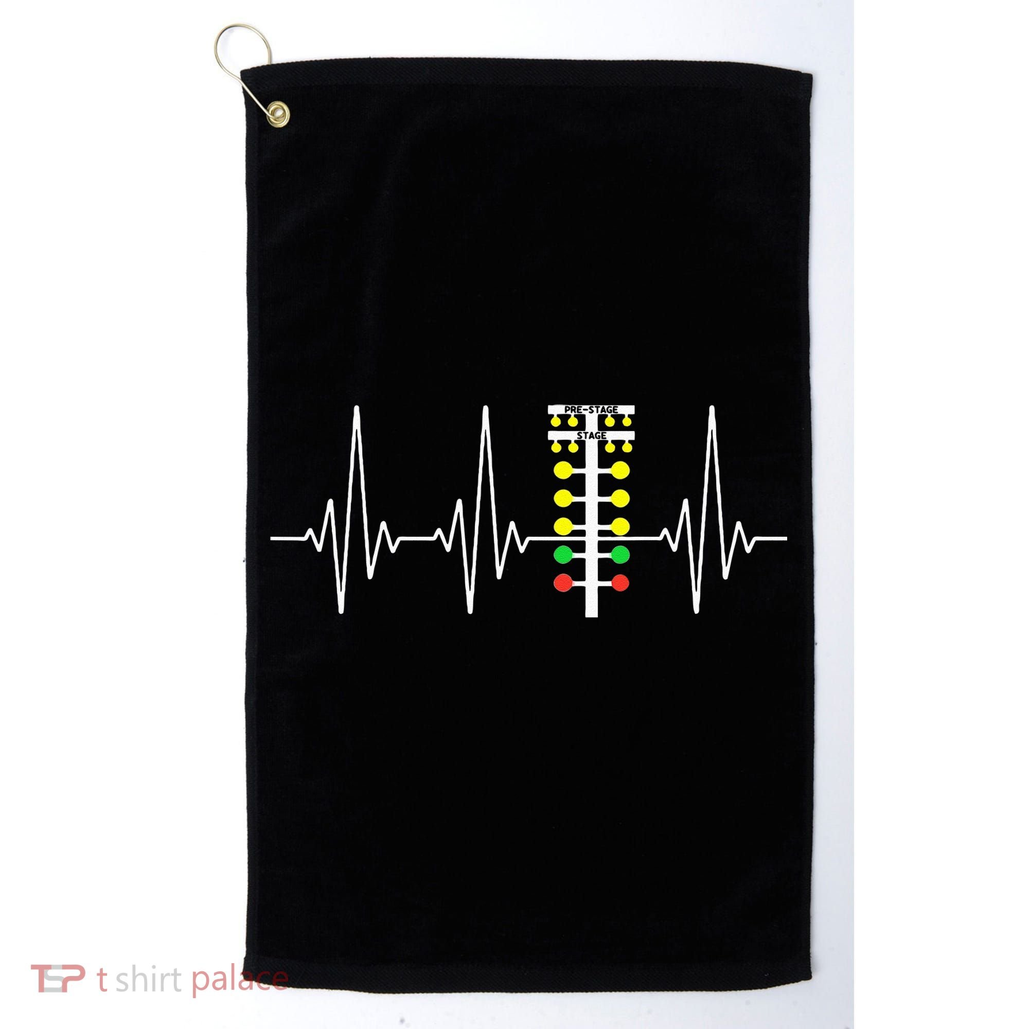 Drag Racer Heartbeat Drag Racing Race Track Light Tree Golf Towel