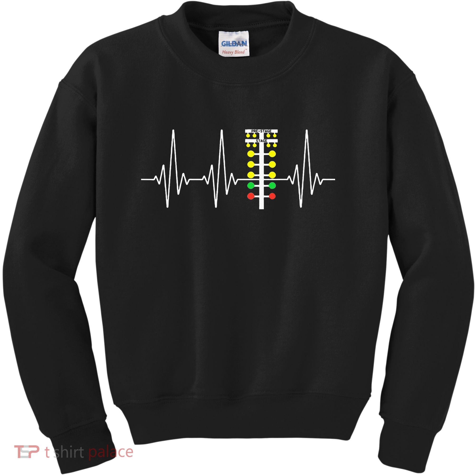 Drag Racer Heartbeat Drag Racing Race Track Light Tree Kids Sweatshirt