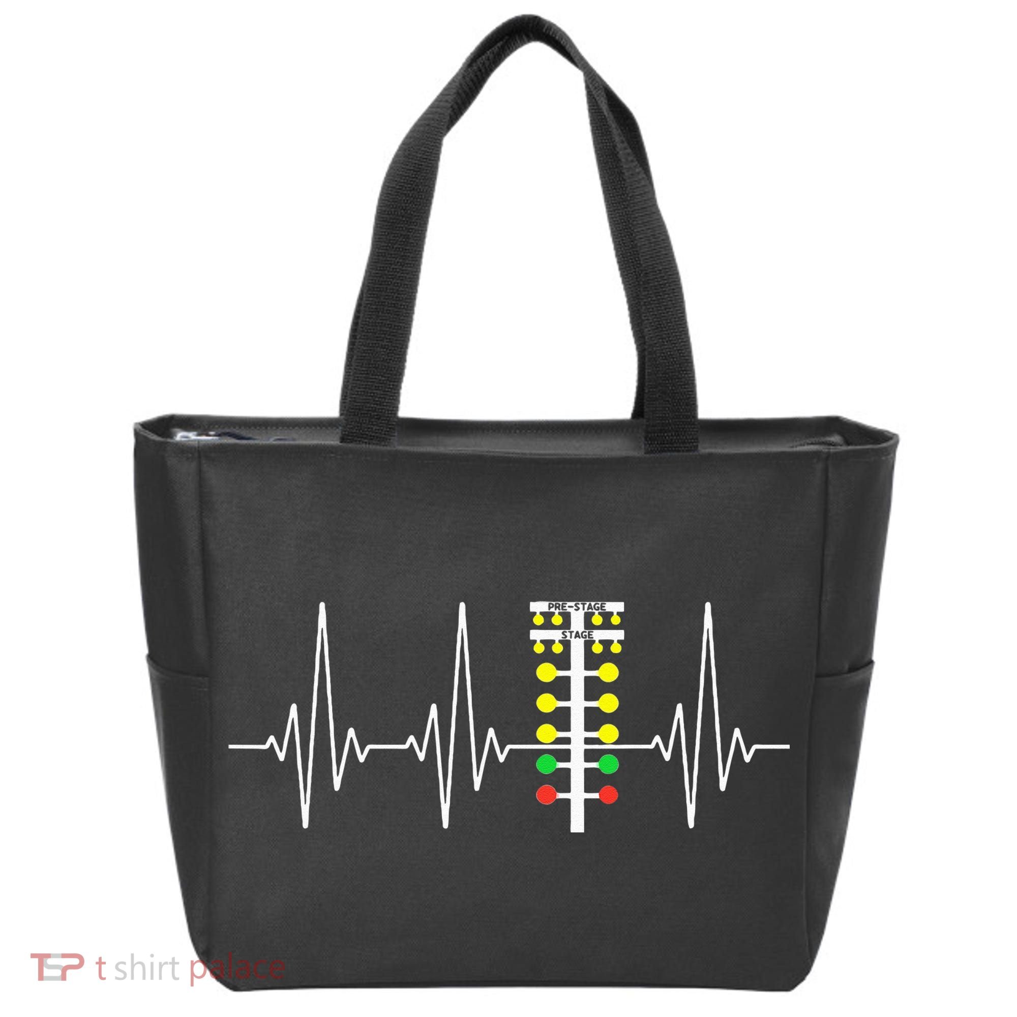 Drag Racer Heartbeat Drag Racing Race Track Light Tree Tote Bag