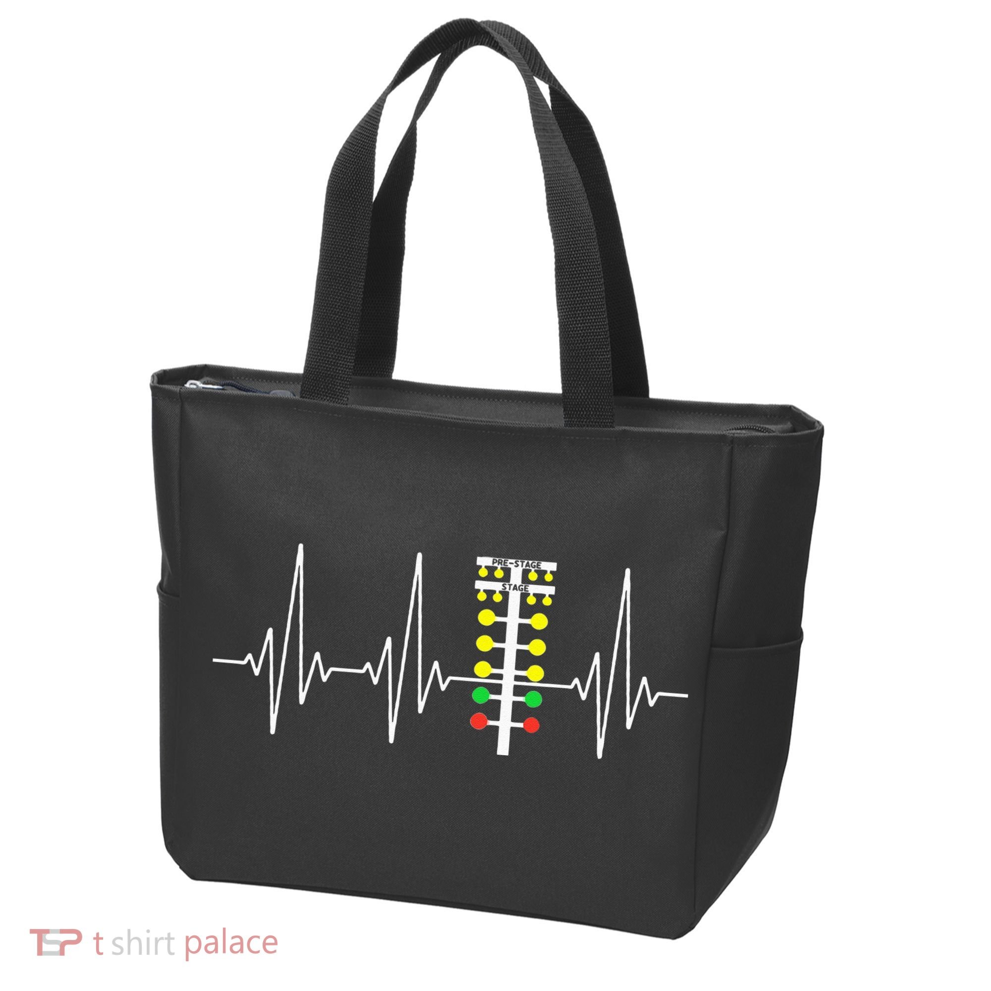 Drag Racer Heartbeat Drag Racing Race Track Light Tree Tote Bag