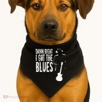 Damn Right I Got The Blues USA-Made Doggie Bandana thumb 1