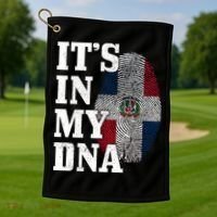 Dominican Republic It's In My Dna Dominican Flag Pride Cute Gift Golf Towel thumb 1