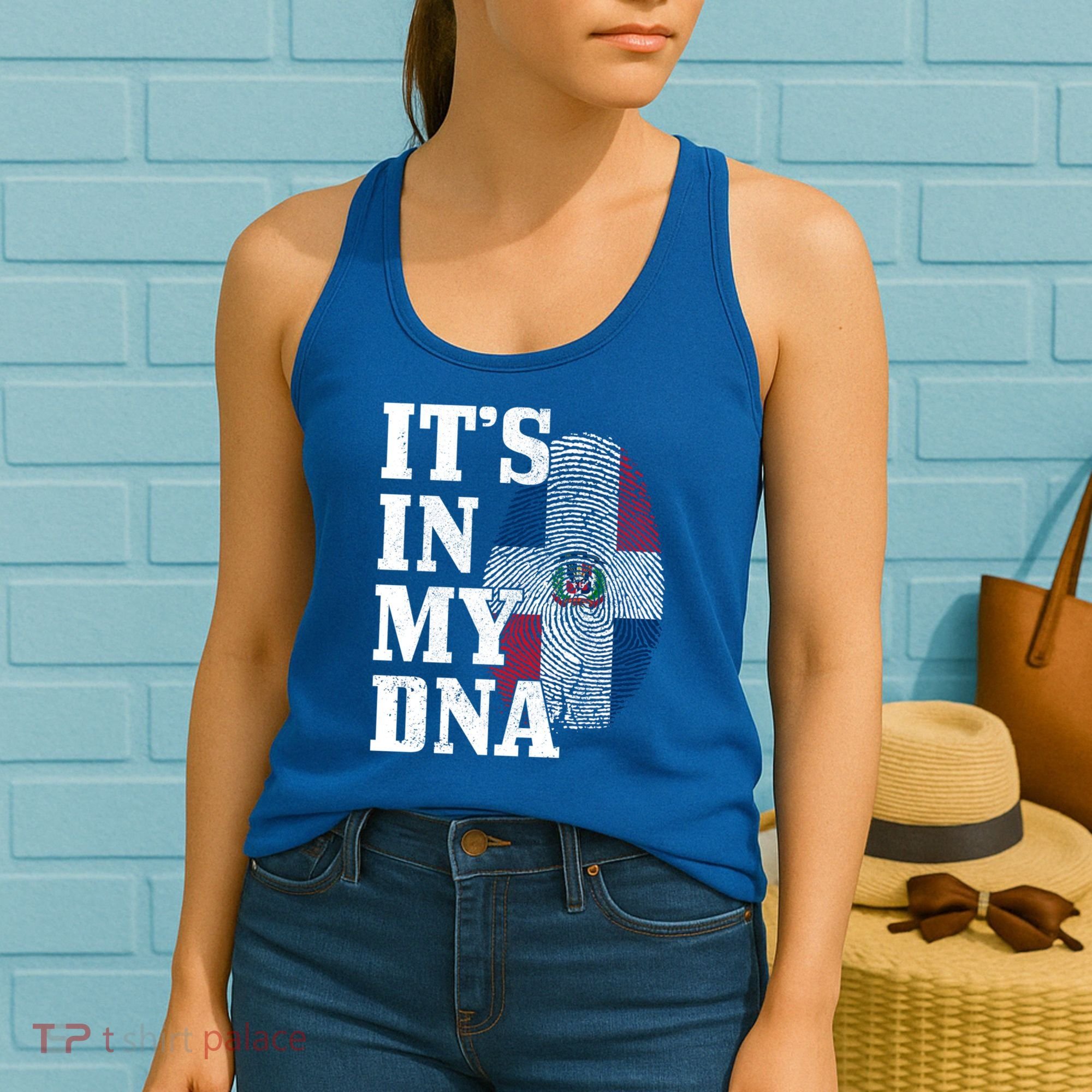 Dominican Republic It's In My Dna Dominican Flag Pride Cute Gift Women's Tank Top