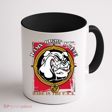 Damn Right I Bite Funny Dog Coffee Mug back