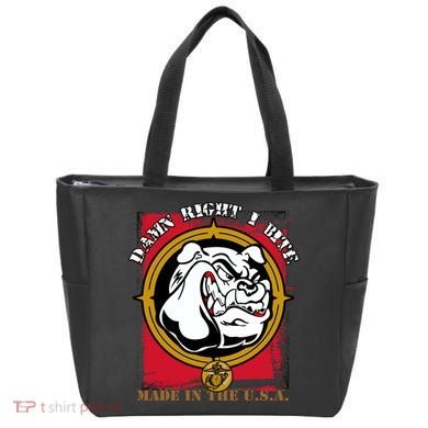 Damn Right I Bite Funny Dog Tote Bag