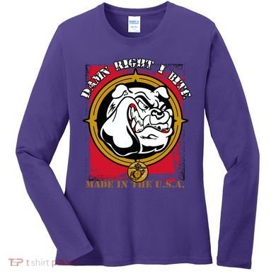 Damn Right I Bite Funny Dog Women's Long Sleeve Shirt