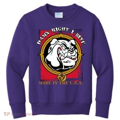 Damn Right I Bite Funny Dog Kids Sweatshirt