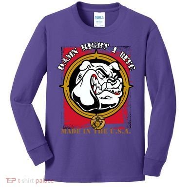 Damn Right I Bite Funny Dog Kids Long Sleeve Shirt