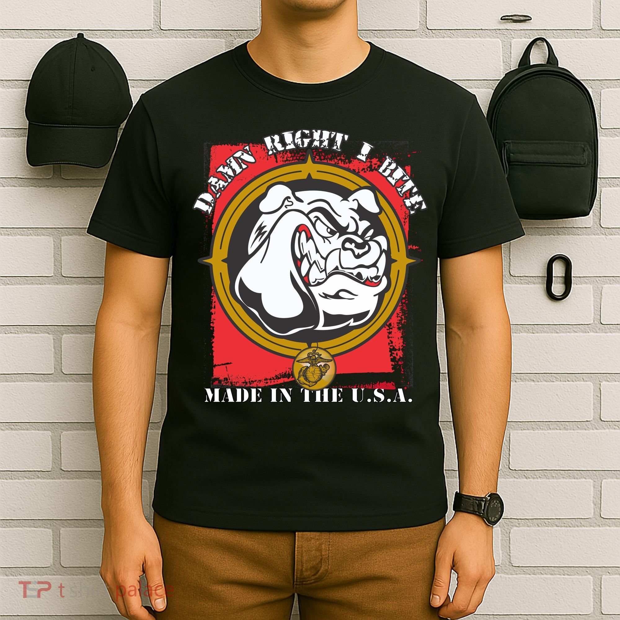 Damn Right I Bite Made In The USA Dog T-Shirt