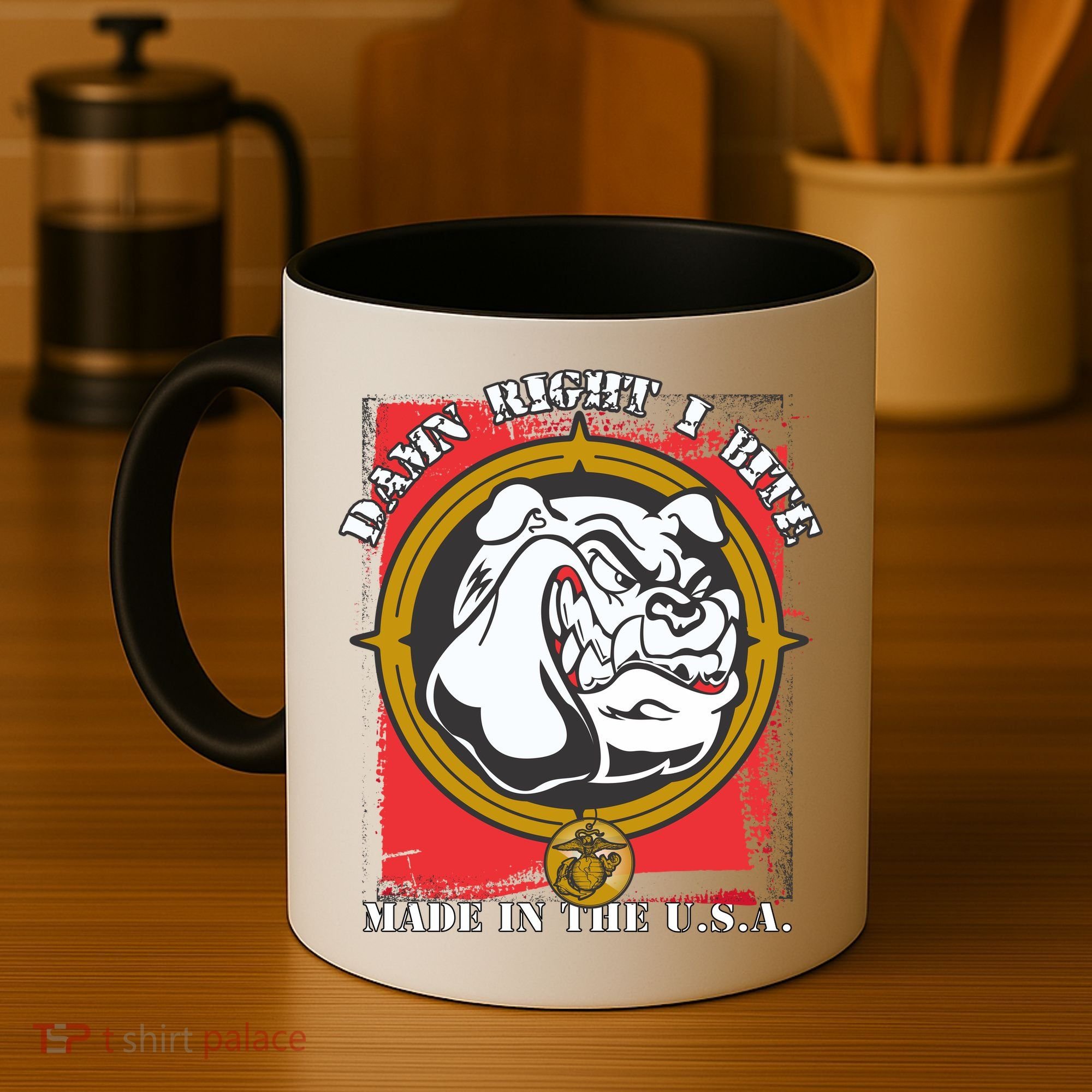 Damn Right I Bite Made In The USA Dog Coffee Mug