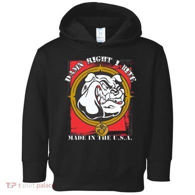 Damn Right I Bite Made In The USA Dog Toddler Hoodie