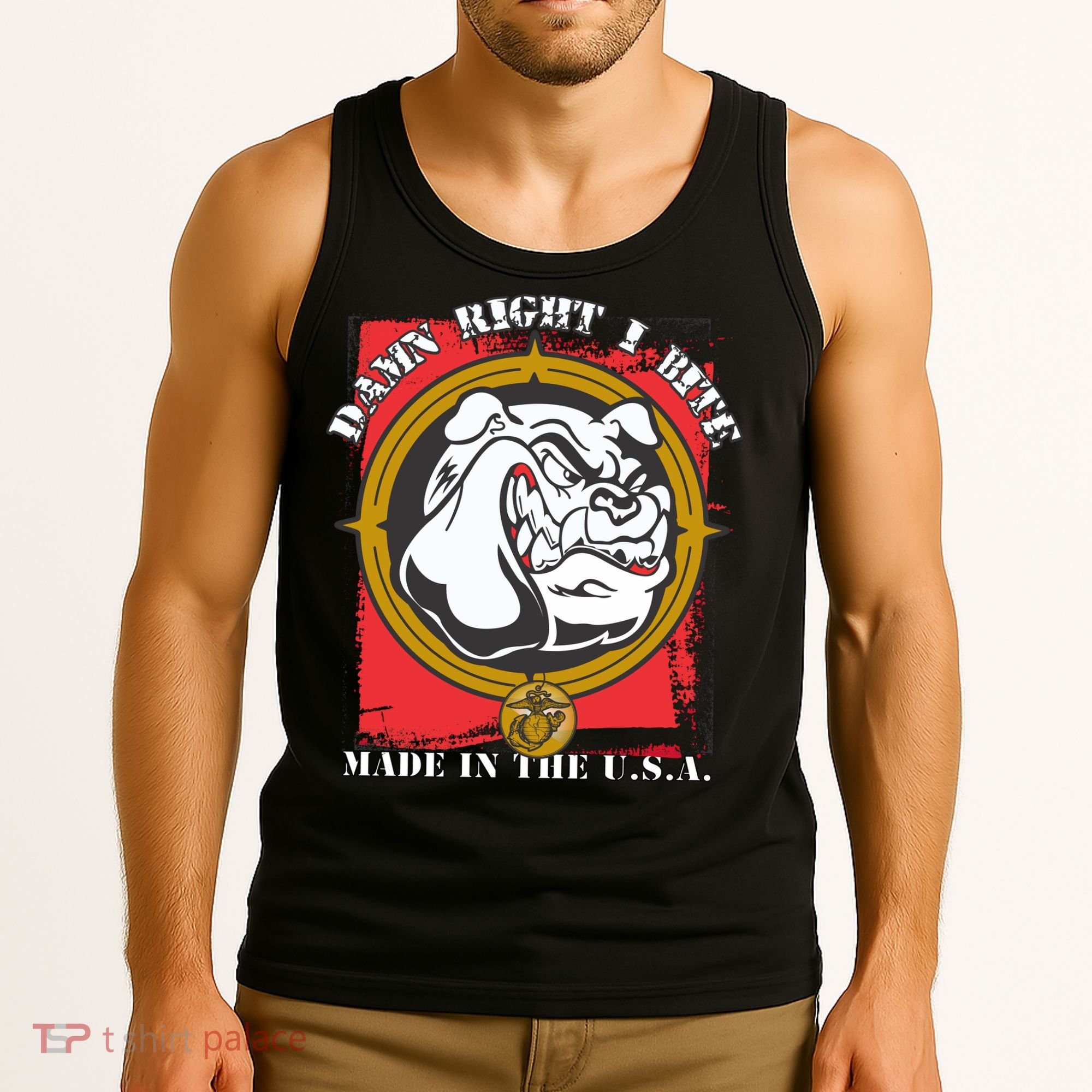 Damn Right I Bite Made In The USA Dog Tank Top