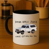 Drink Apple Juice Cause OJ Will Kill You Coffee Mug thumb 4